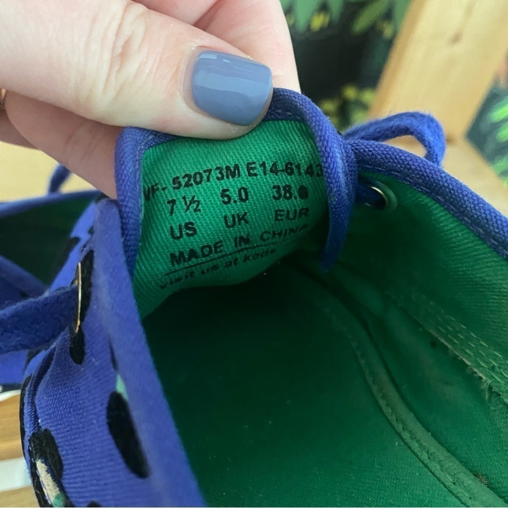 Keds X Kate Spade Blue Green Leopard Print Pointer Sneaker - Picture 14 of 16
